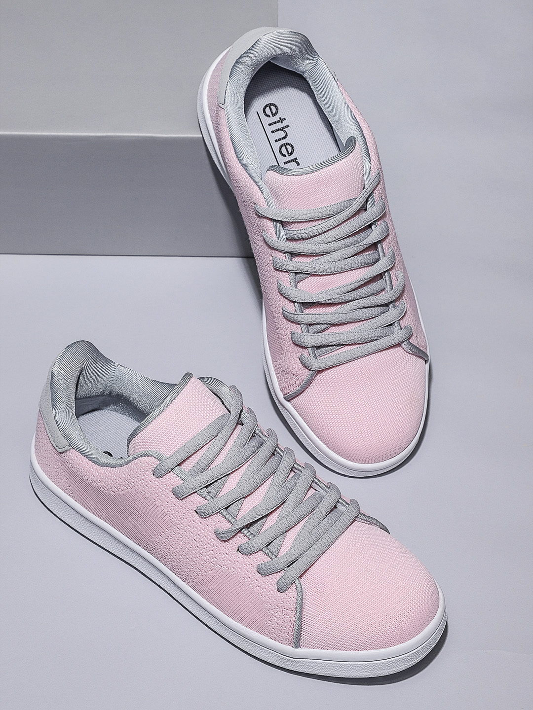 ether Women Pink &Grey Sneakers Price in India