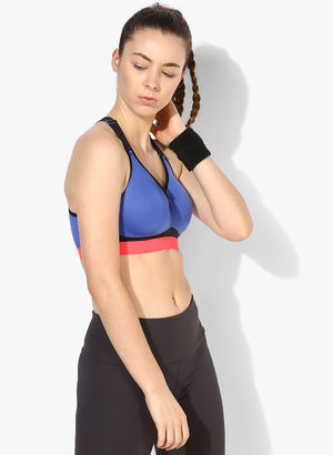 Blue Solid Non Wired-Padded Basic Bra Price in India