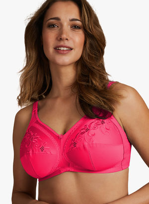 Pink Self Design Non Wired Padded Bra Price in India