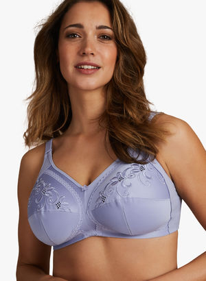 Blue Self Design Non Wired Support Bra Price in India