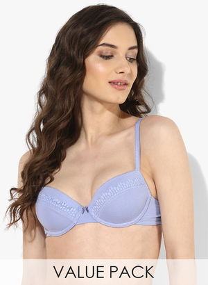 Pack Of 2 Multicoloured Wired Padded Basic Bras Price in India