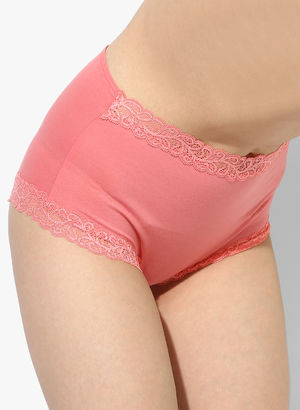 Peach Self Pattern Panty Price in India