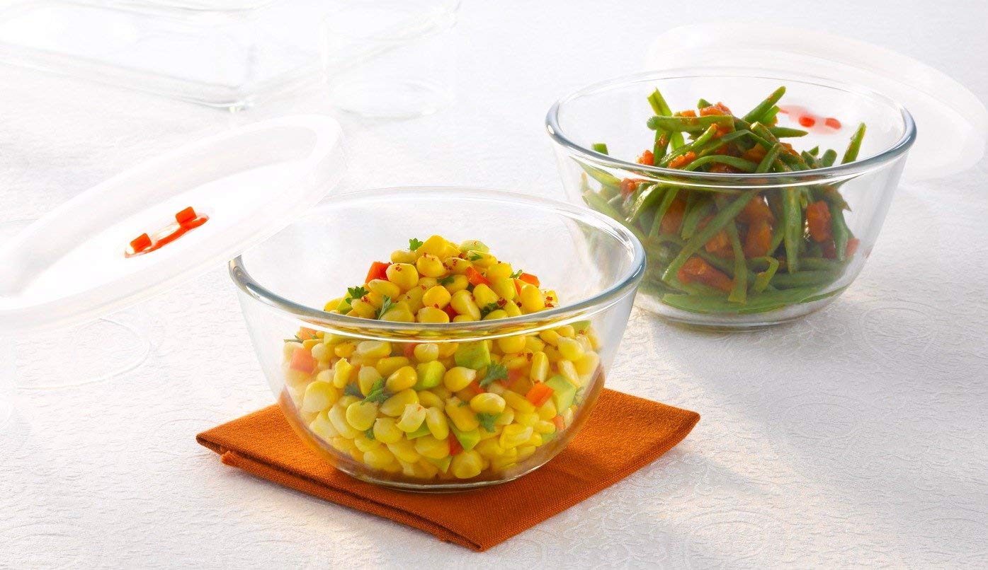 Borosil Glass Mixing Bowl with Lid Set, 500ml, Set of 2 Price in India