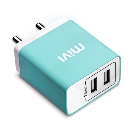 Mivi 3.1A Dual Port Smart Wall Charge Adapter (Blue) Price in India