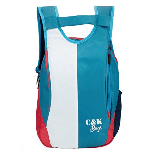 Chris & Kate Polyester 21 Ltr White-Blue School Backpack Price in India