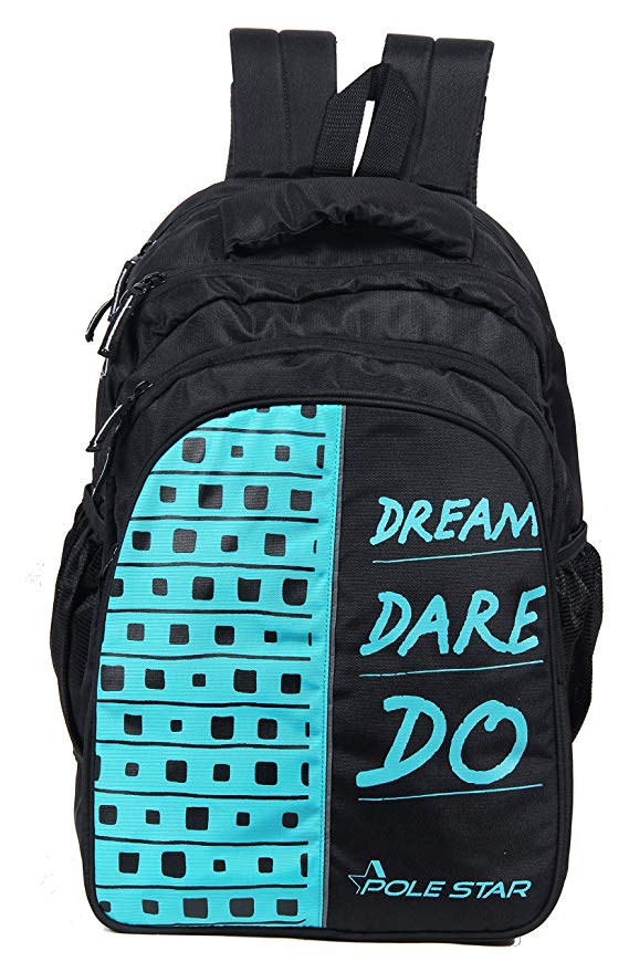 POLE STAR "BIG-4" 36 Lt Black T. blue Casual Backpack I School Bag Price in India