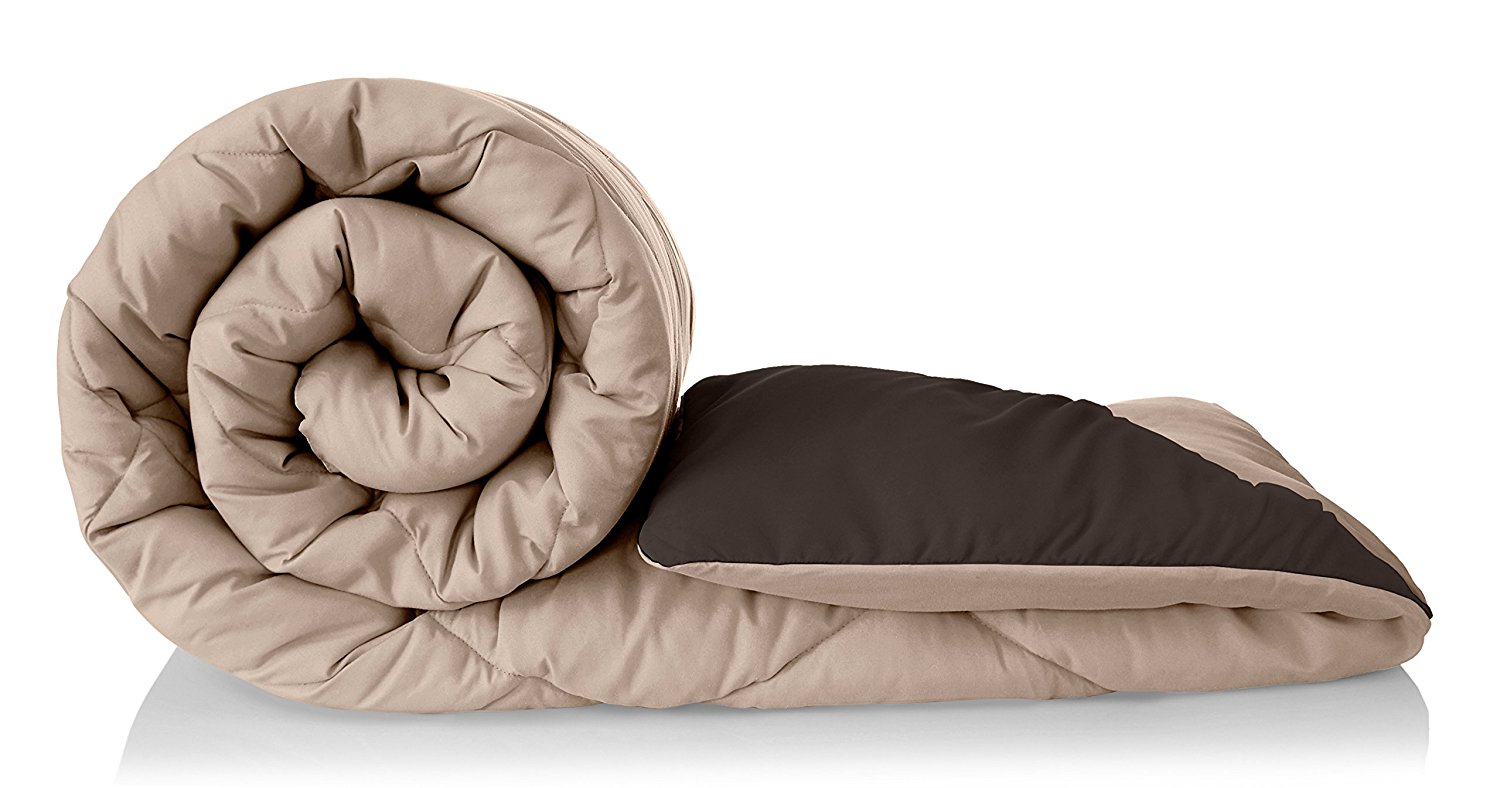 Amazon Brand - Solimo Microfibre Reversible Comforter, Single (Subtle Beige & Walnut Brown, 200 GSM) Price in India