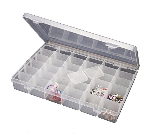 Jianhua 36 Grid Multipurpose Transparent Jewellery Organizer Box, Storage Box for Earrings, Pendents with Removable Dividers Price in India