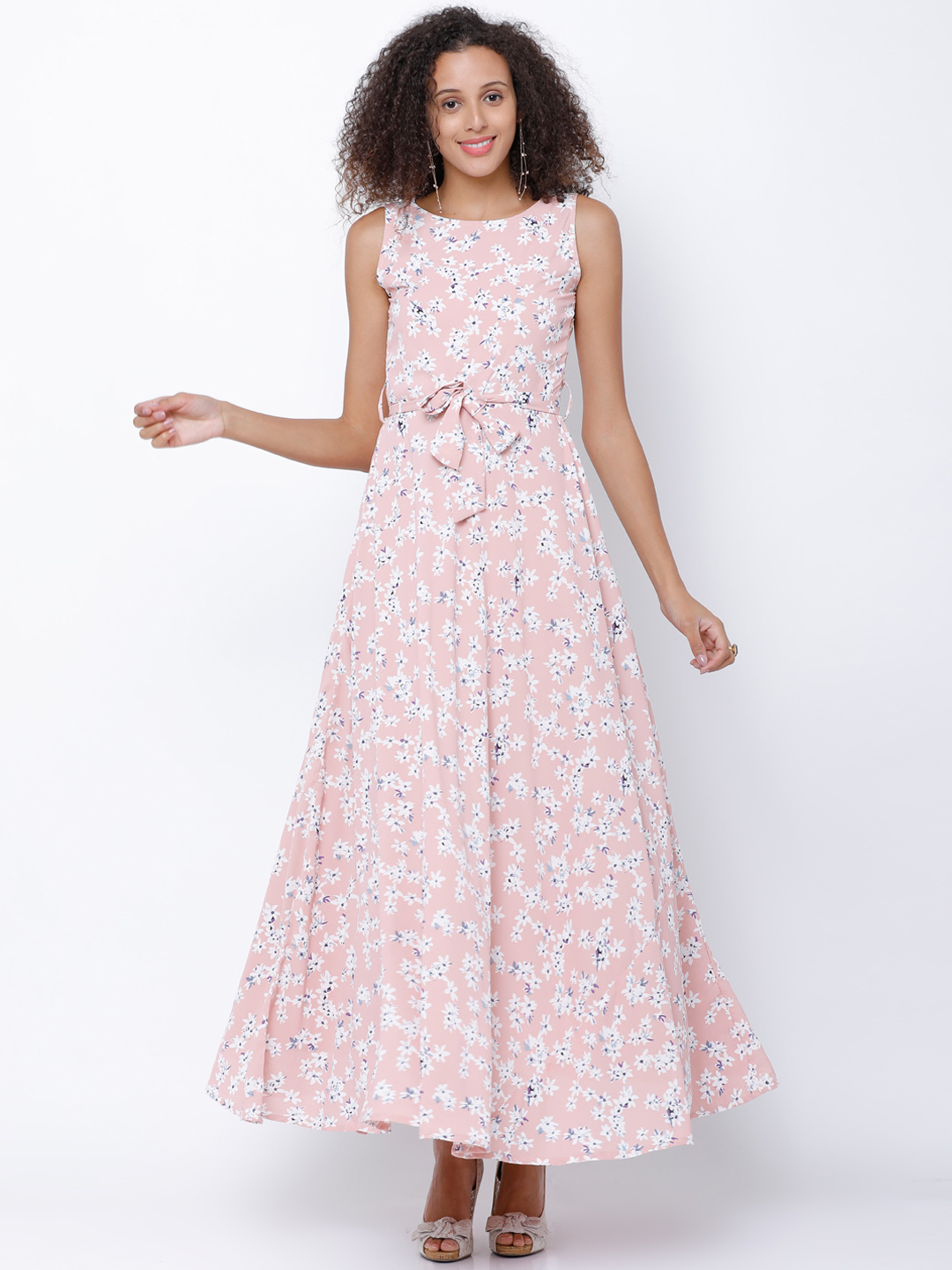 Tokyo Talkies Women Pink Printed Maxi Dress Price in India