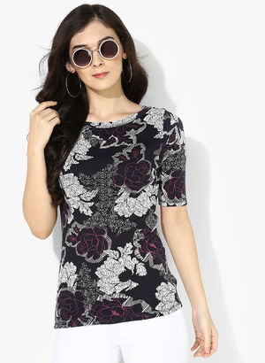 Black Printed Blouse Price in India