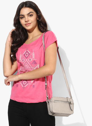 Pink Printed Blouse Price in India