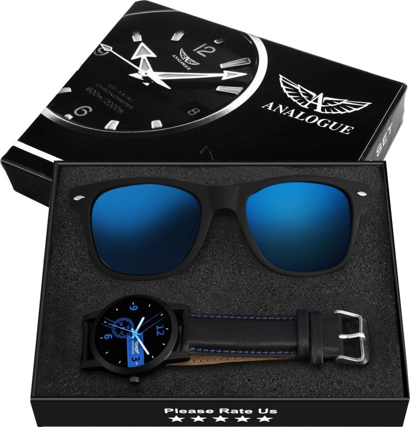 Analogue BlueWayfarerCombo Black Watch - For Men Price in India