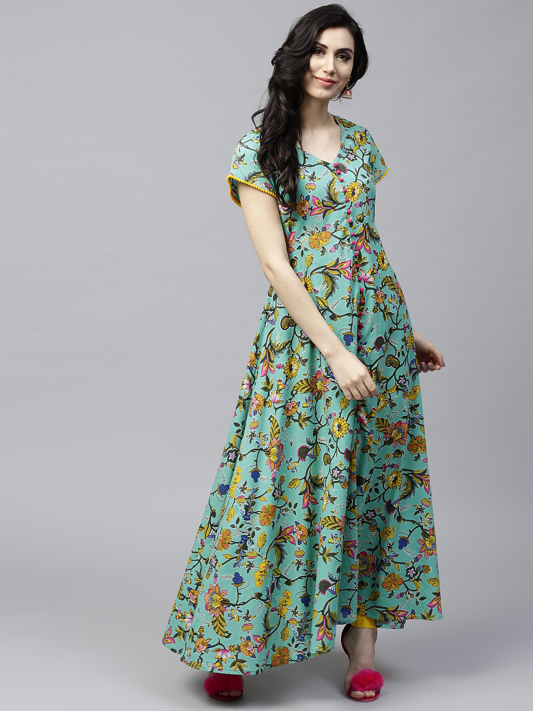 floral print anarkali dresses