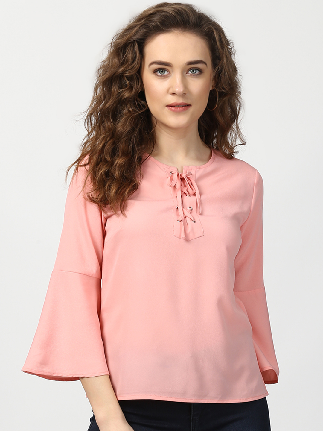 Harpa Women Pink Solid Top Price in India