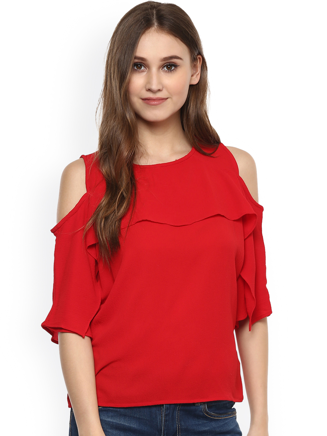 Harpa Women Red Solid Top Price in India