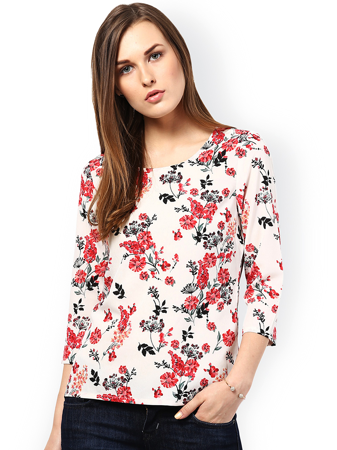 Harpa White Printed Top Price in India