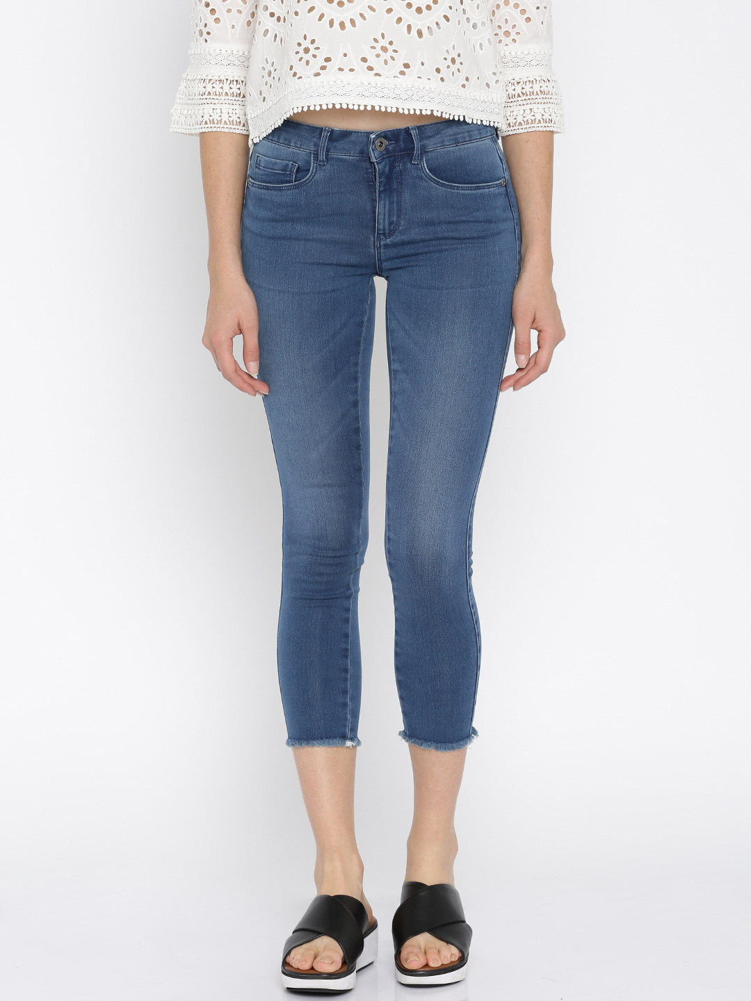 ONLY Women Blue Skinny Fit Stretchable Jeans Price in India