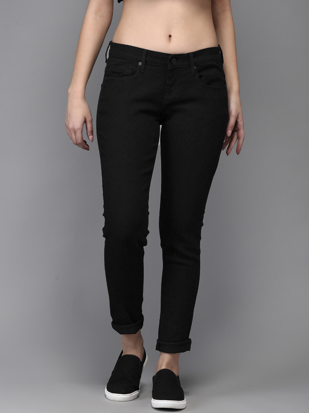 Moda Rapido Women Black Skinny Fit Mid 
