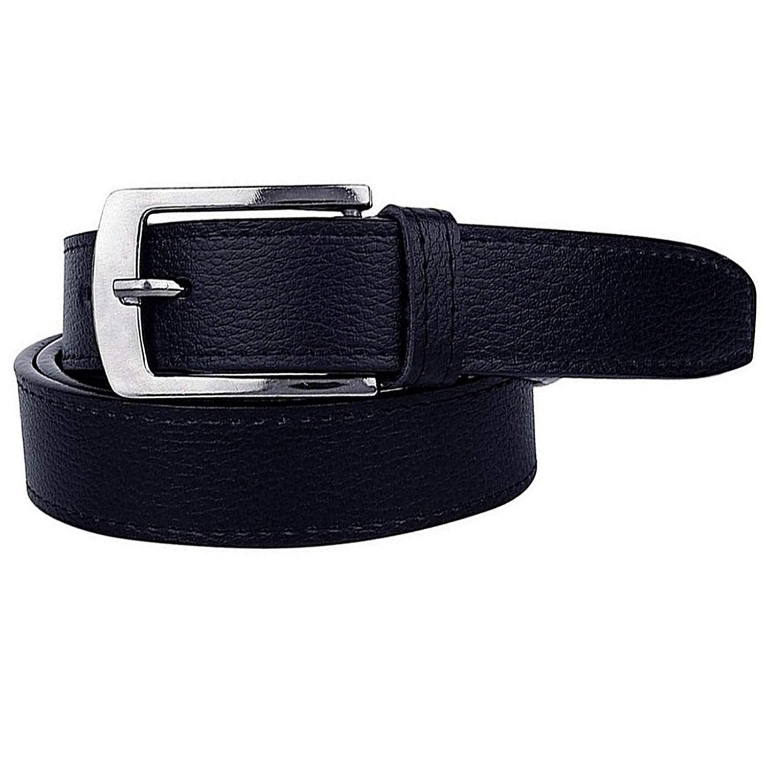 Krystle Men's PU Leather Belt (KRY-MEN-BLK-BELT, Black, Free Size) Price in India