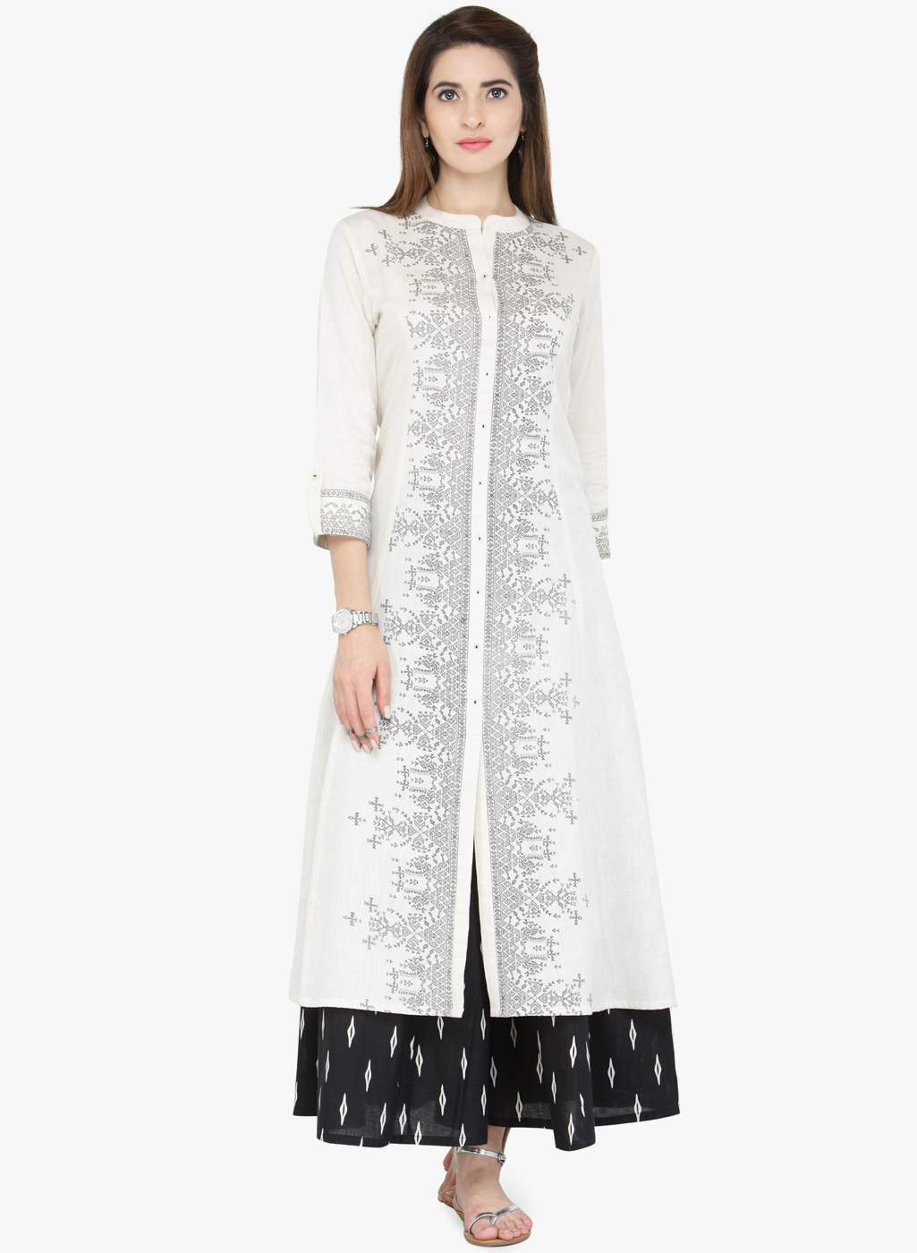 White Printed Kurta Price in India