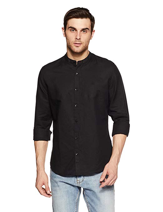 United Colors of Benetton Men's Solid Slim Fit Casual Shirt Price in India