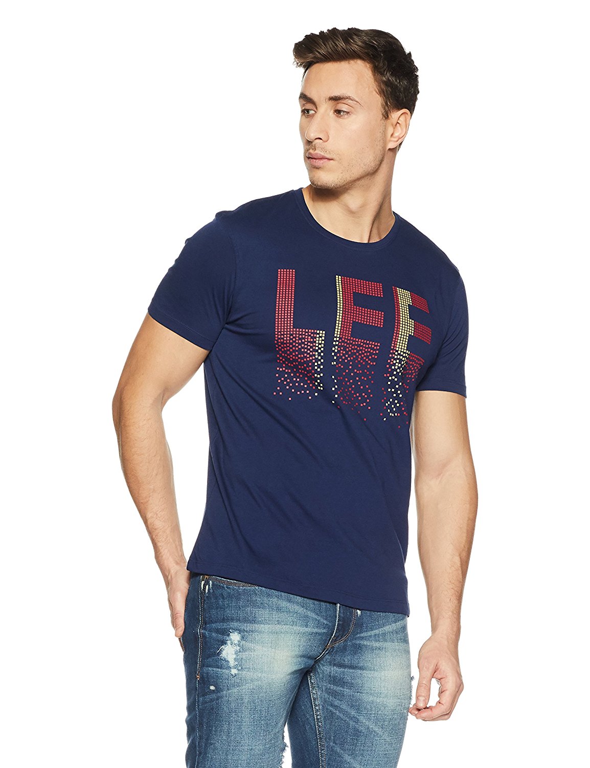 Lee Men's Printed Slim Fit T-Shirt Price in India