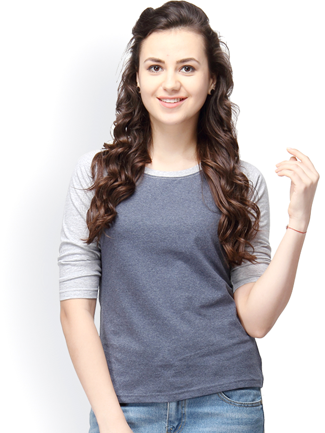 Campus Sutra Grey T-shirt Price in India