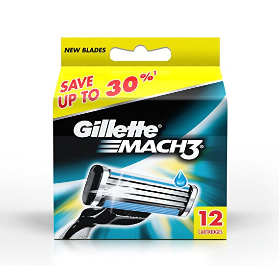 Gillette Mach 3 Manual Shaving Razor Blades - 12s Pack (Cartridge) Price in India