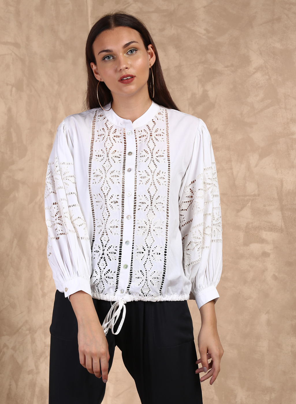 White Self Design Blouse Price in India