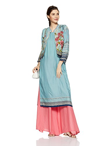 BIBA Women's Straight Kurta with Jacket Price in India