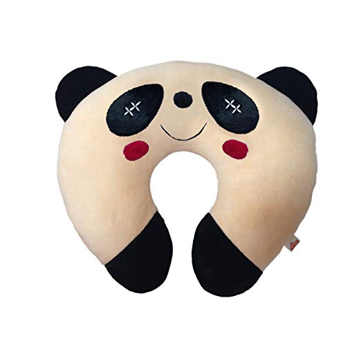 Ultra Soft Panda Designed Neck Cushion Pillow, Peach (14-inch) Price in India