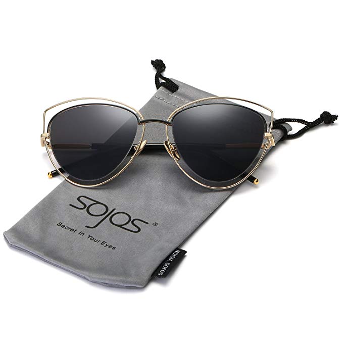 SojoS Women's Double Wire Double Rimmed UV400 Cat Eye Sunglasses SJ1047 Price in India