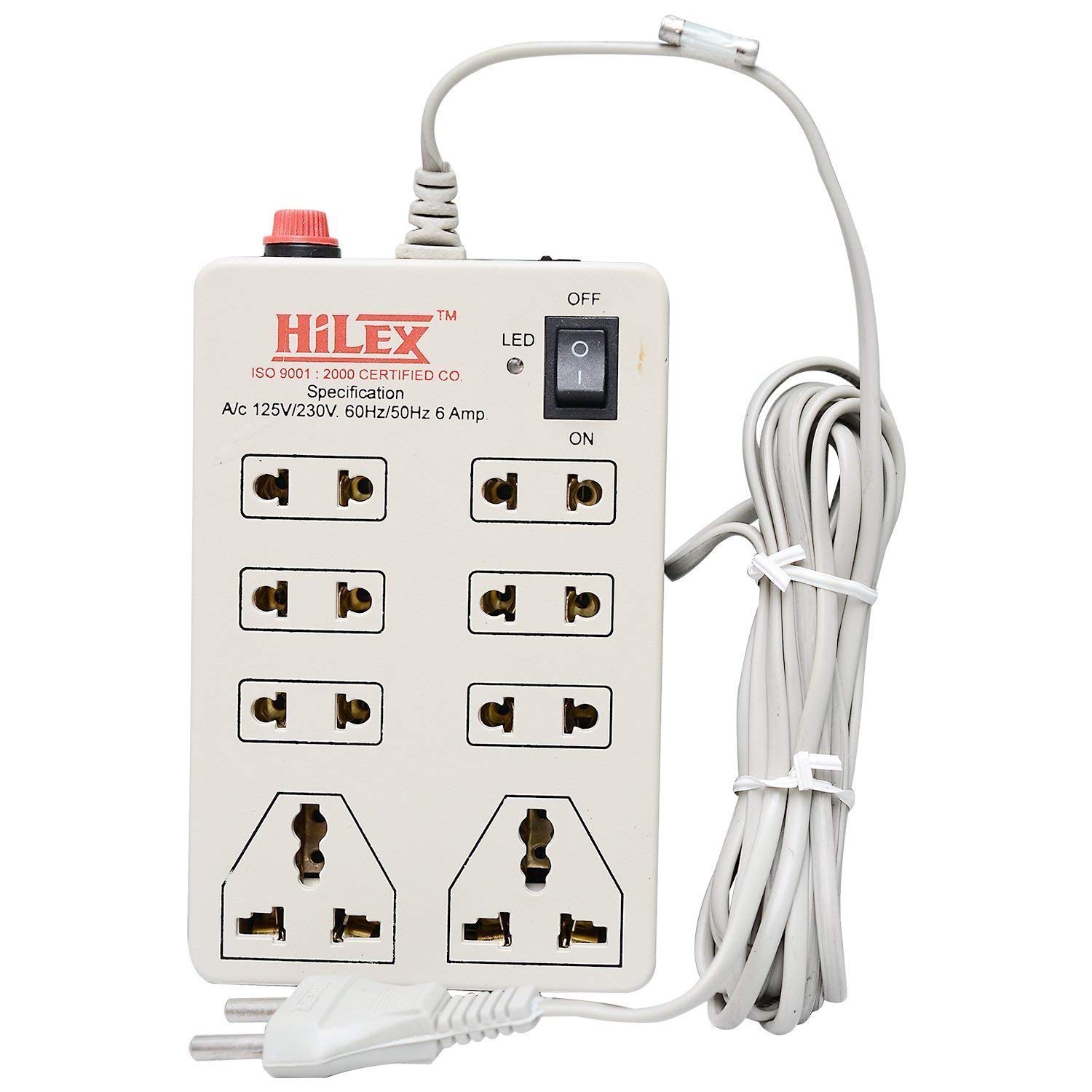 Hilex Mini Strip 8 Plug Point Extension Strip with Fuse and Spark Suppressor Price in India