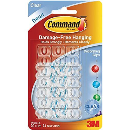 Command Plastic Decor Clip(Clear,20 Clips and 24 Mini Strips) Price in India