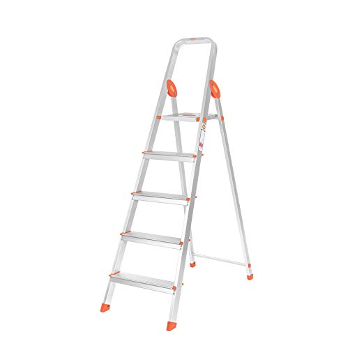 Bathla Sure Step Handy - Ultra-Stable 4-Step Foldable Aluminium Ladder 110 cm (3.6 ft.) for Home Use with 5-Year Warranty Price in India