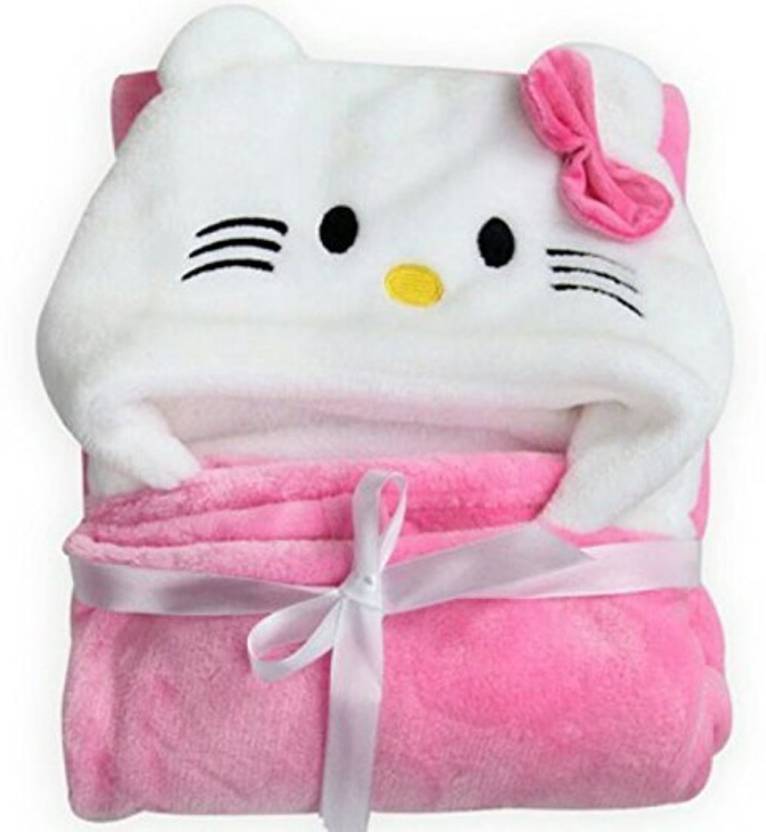 My New Born Animal Single Swadding Baby Blanket  (Polyester, Pink) Price in India
