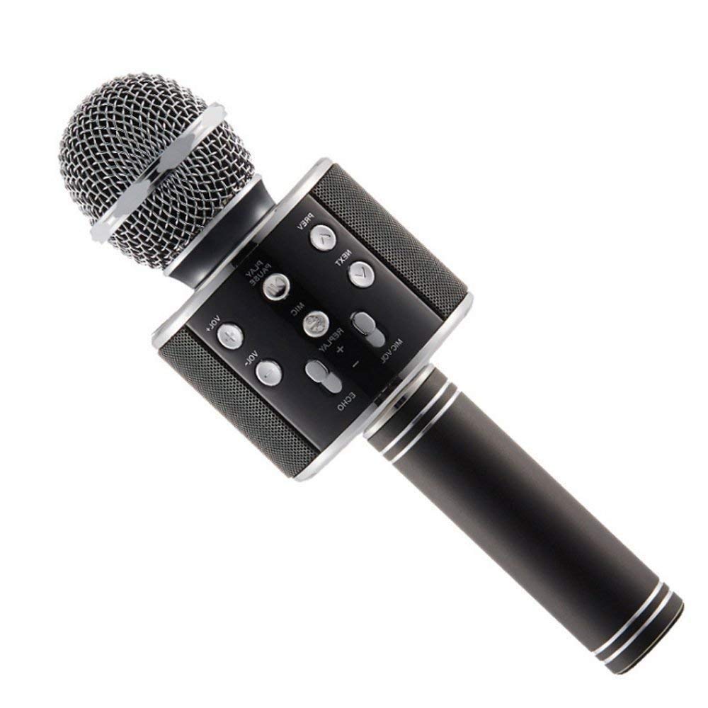 higadget Wireless WS-858 Bluetooth Microphone Recording Condenser Handheld Microphone Stand With Bluetooth Speaker Audio Recording For Cellphone Karaoke Mike (Colour may vary) Price in India