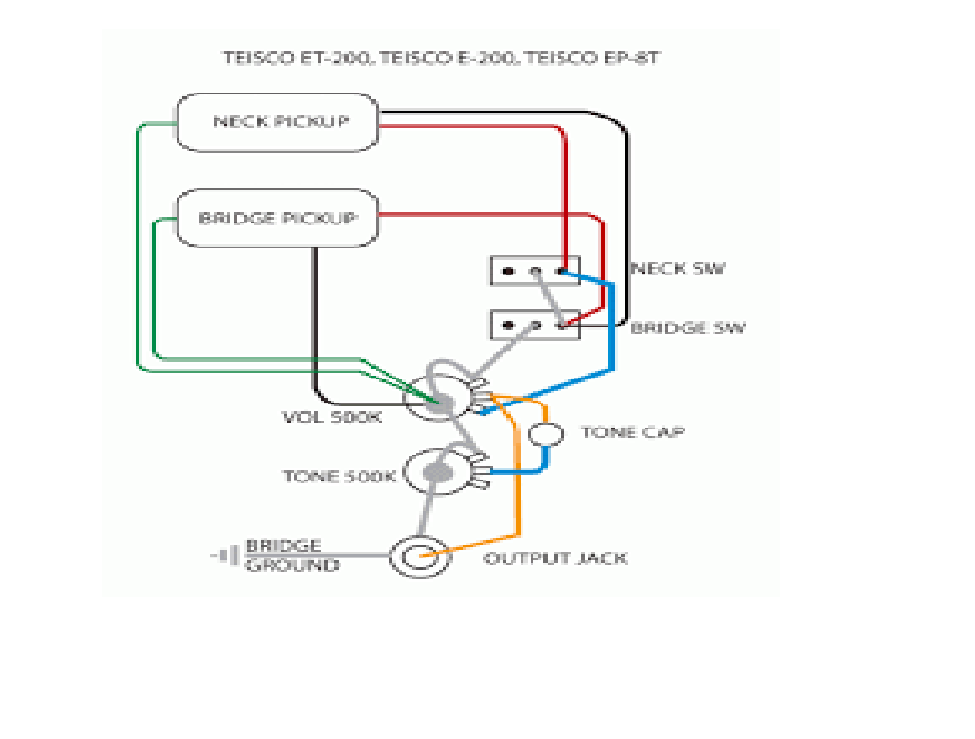 teisco guitar two tone pot wiring