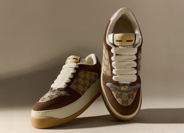 Louis Vuitton Light Peach Nubuck Leather Lace Up Brogue Sneakers