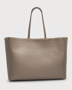New Valentino Garavani Rockstud Light Grey Tote Bag. Original Price $1850