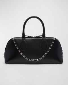 Christian Louboutin Black/Multicolor Leather Spike Studded Bowler Bag  Christian Louboutin | The Luxury Closet