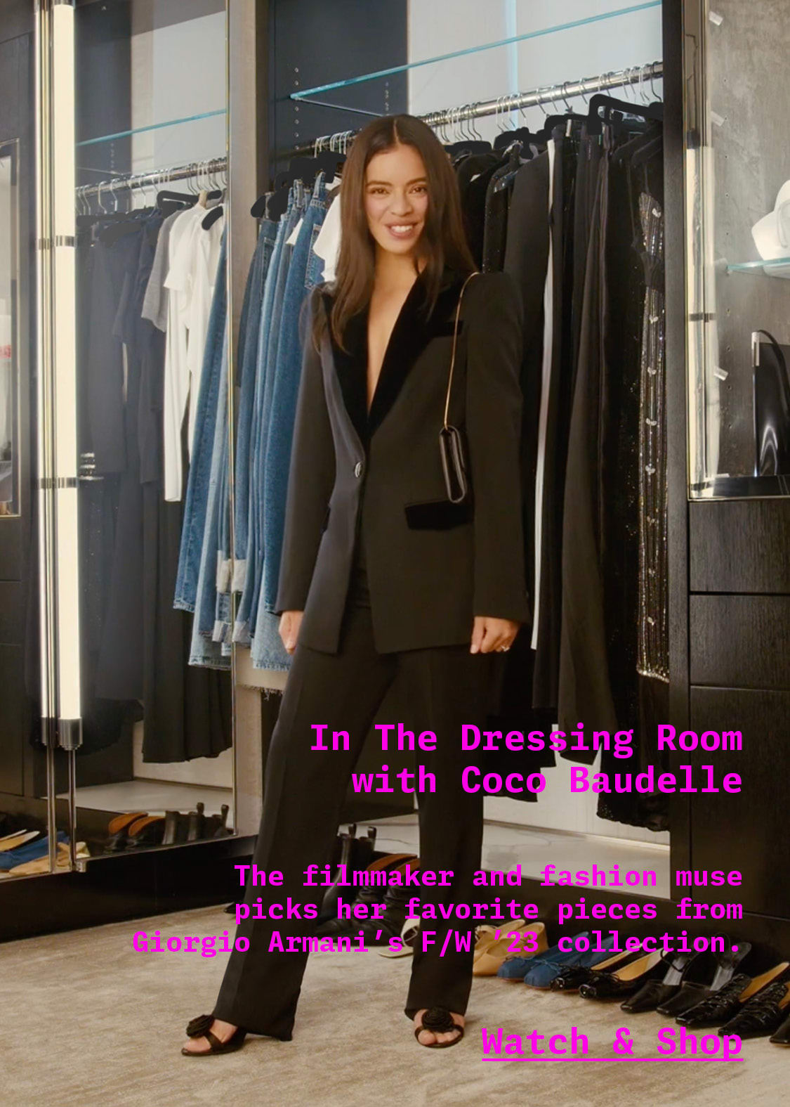 In The Dressing Room With Coco Baudelle & Armani - Bergdorf Goodman