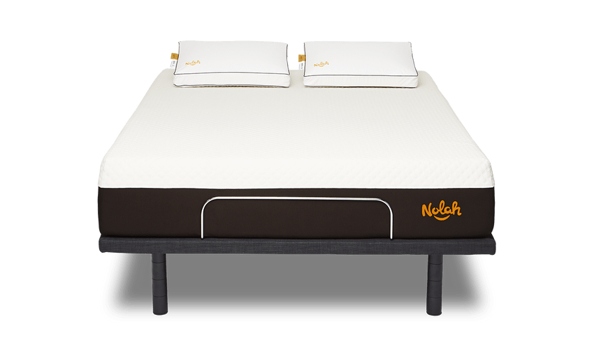 Nolah Adjustable base with massage with Signature 12 inch mattress front angle
