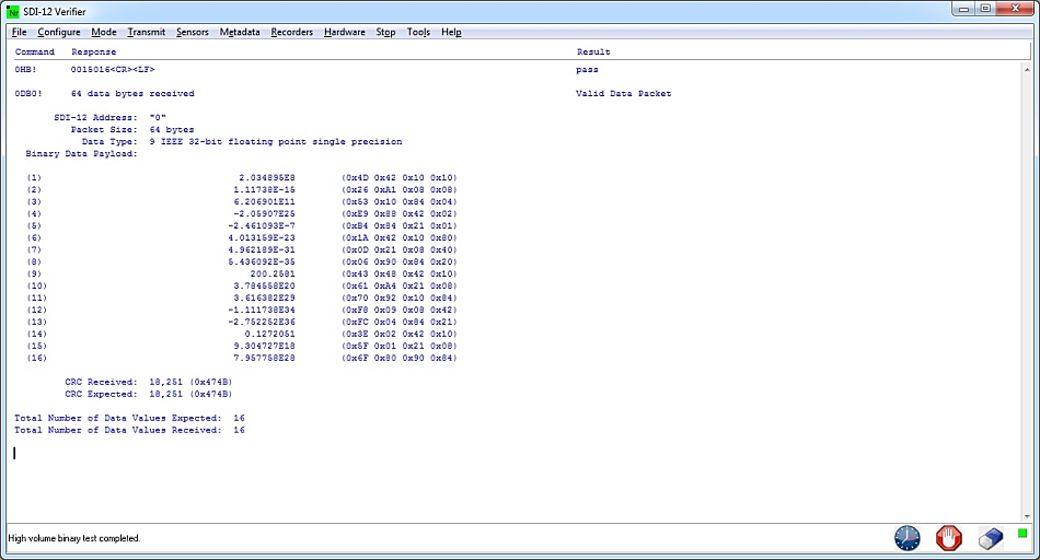high volume binary test