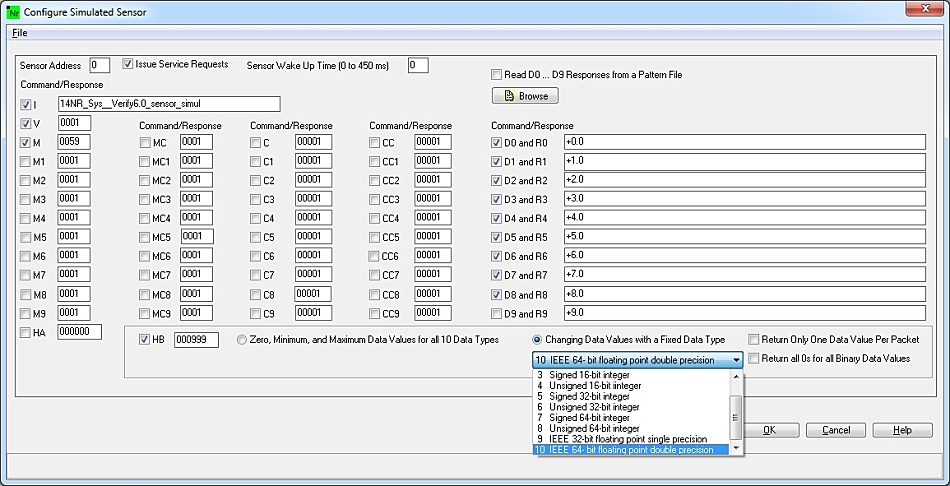 sensor simulation setup