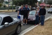 The South Coast group arriving in Bungendore for lunch