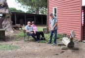 Bruce Ron and Brigid relaxing