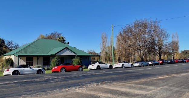 Lined up along Wombat Road