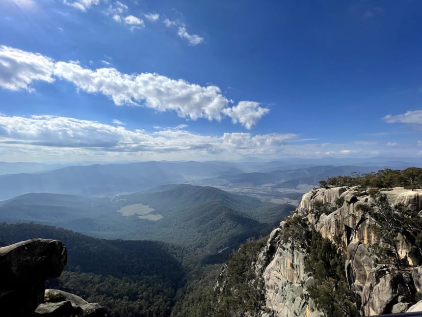 View from Mt Buffalo toward Bright