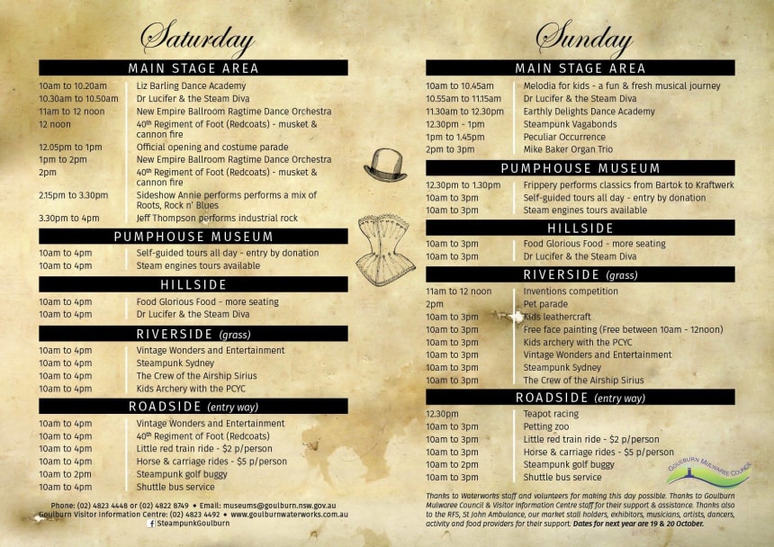 Steampunk Festival Program 2018